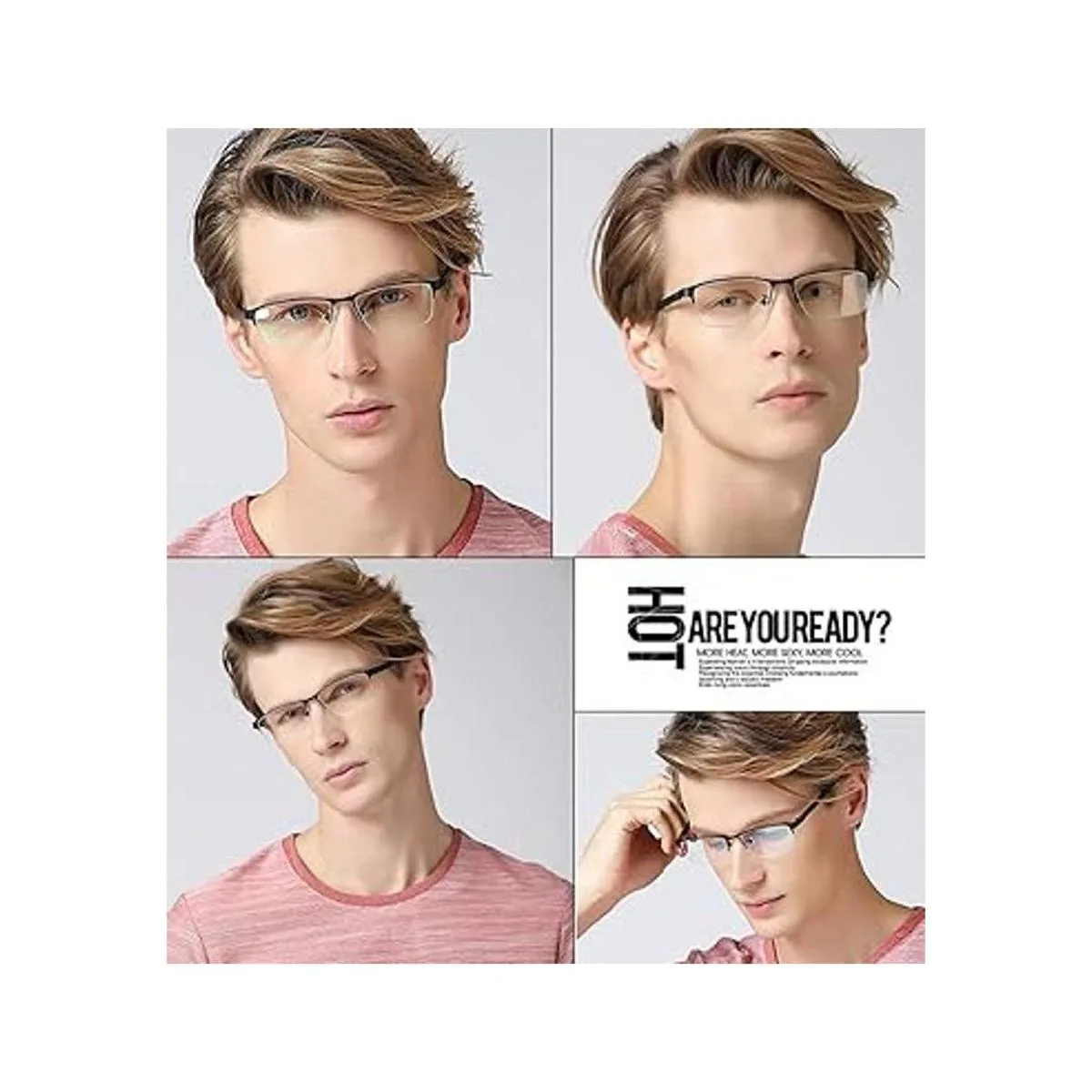 ALWAYSUV Moda Negro Medio Marco Lente Claro Negocio Gafas_4