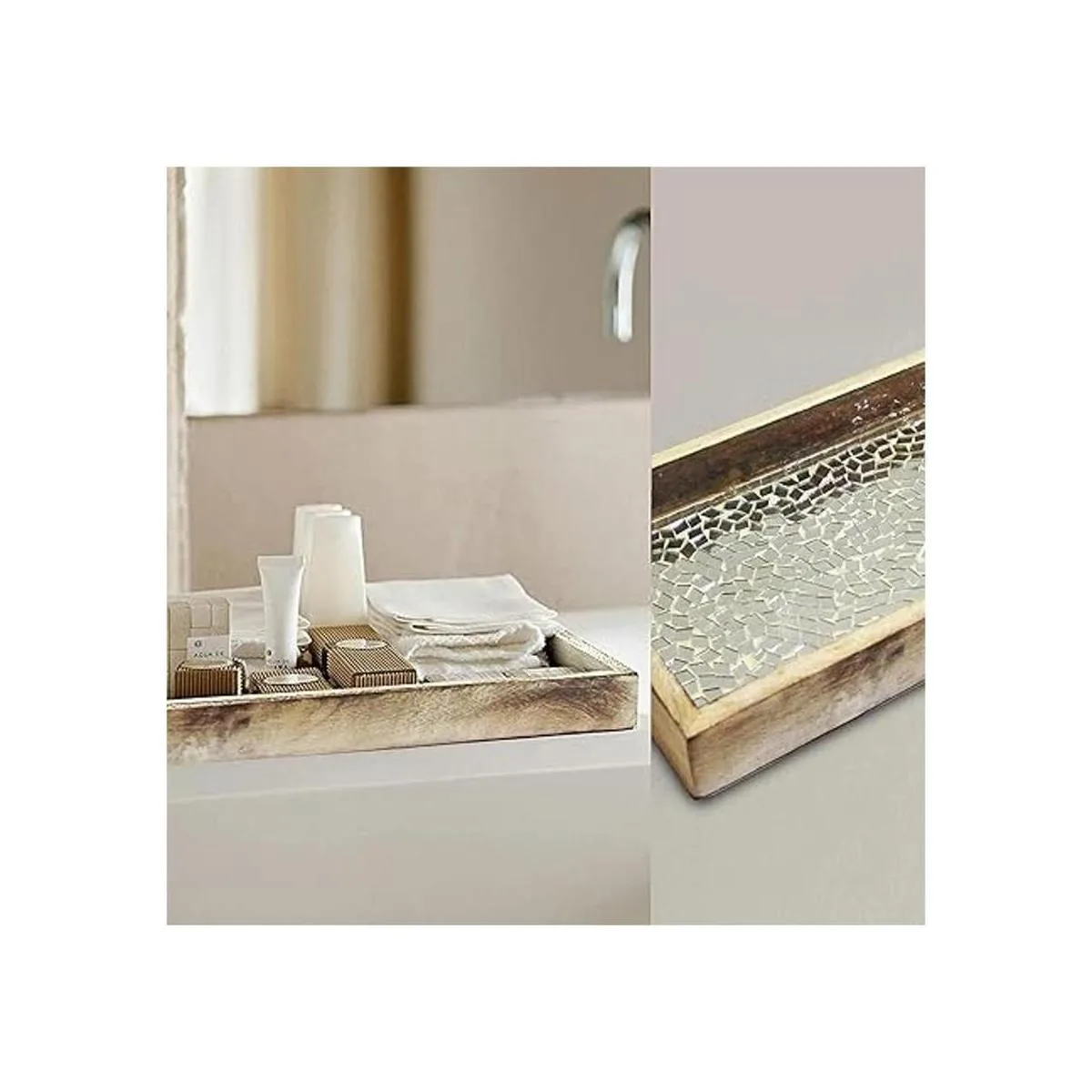 NuSteel Bandeja de mosaico para toallas de madera natural_6