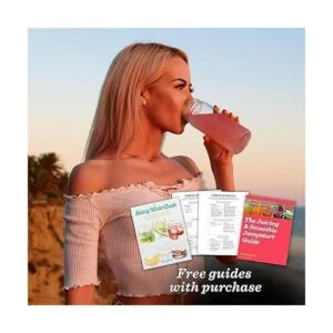 Juego de 6 botellas de agua de vidrio transparente con_6