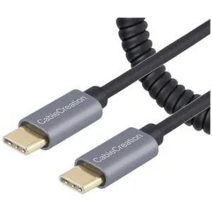 Cable USB C en espiral de 5 pies cable USB C_1