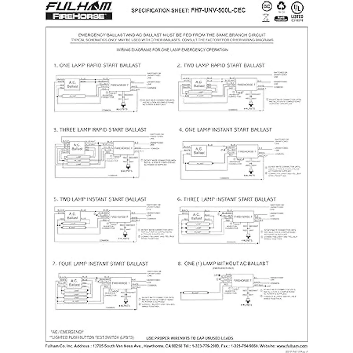 Fulham FH7UNV500LCEC FireHorse 7 Balasto de emergencia_4