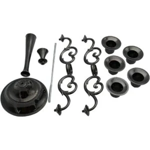 Candelabro de metal con 5 velas portavelas de 10.6_4