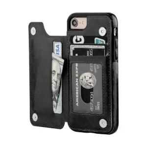 OT ONETOP Funda tipo cartera para iPhone 8 cuero_1