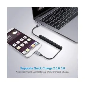 Cable USB C en espiral de 5 pies cable USB C_3