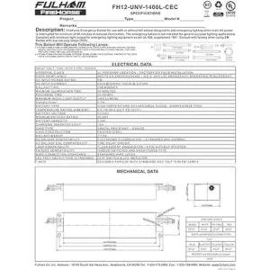 Fulham FH12UNV1400LCEC FireHorse 12 Balasto de_2