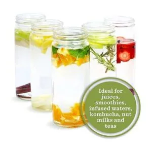 Juego de 6 botellas de agua de vidrio transparente con_3
