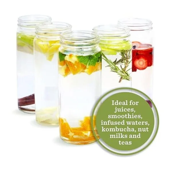 Juego de 6 botellas de agua de vidrio transparente con_3
