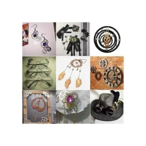 Gutapo Steampunk Gear Gear Dijes de reloj de rueda con_6
