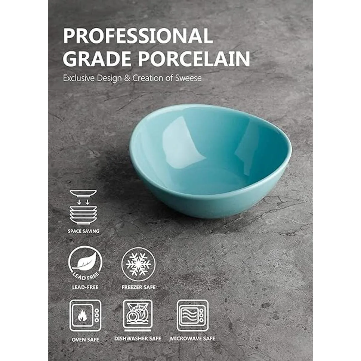 Sweese Tazones de porcelana juego de 6 5 pulgadas_3