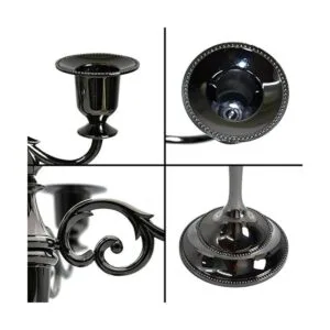 Candelabro de metal con 5 velas portavelas de 10.6_3