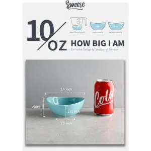 Sweese Tazones de porcelana juego de 6 5 pulgadas_2