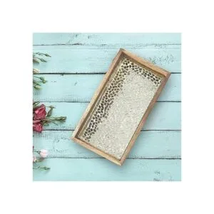 NuSteel Bandeja de mosaico para toallas de madera natural_5