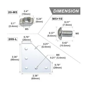 Boeray 10 placas de unión en forma de L de aleación de_2