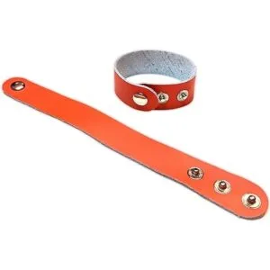 TheAwristocrat Pulseras de piel en blanco color naranja_2