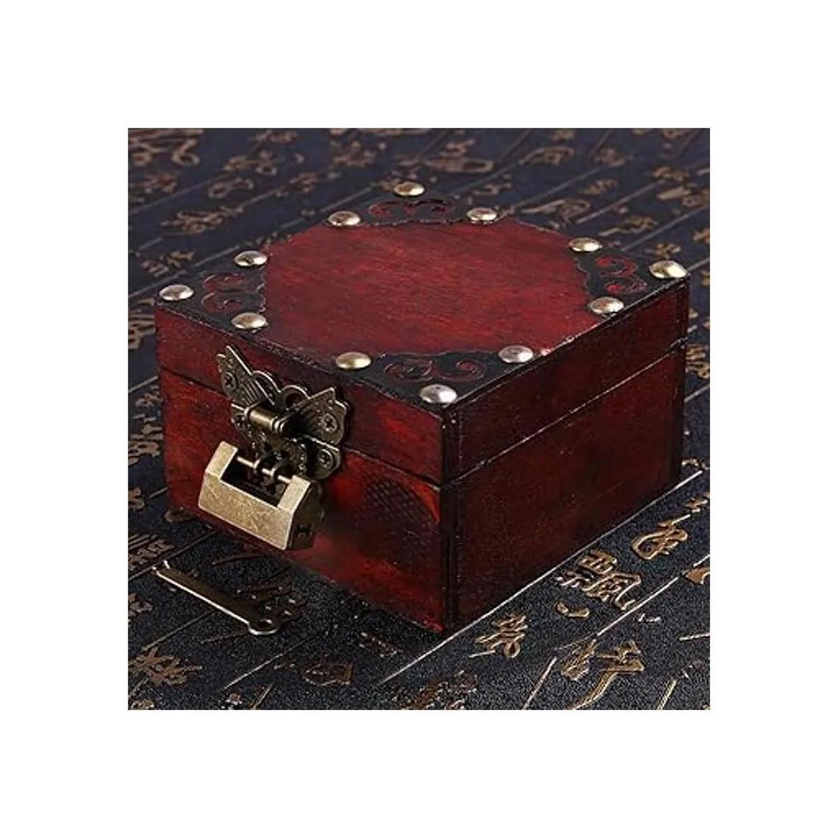 GTHER Juego de cerraduras chinas antiguas con llave y_6