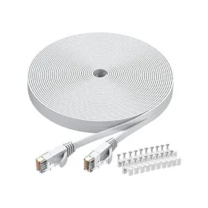 Cable Ethernet Cat6 de 50 pies color blanco cable de_1