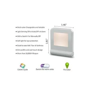 MAZTEK Luz nocturna LED enchufable con sensor inteligente_5