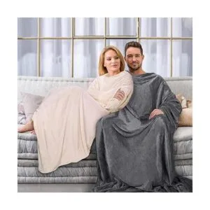 Tirrina Cobija afelpada con mangas para hombres y mujeres_3