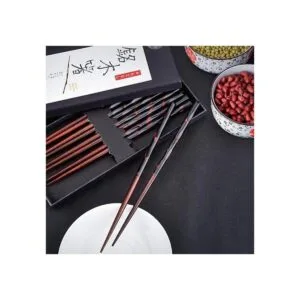 Antner 5 pares de palillos de madera dura reutilizables_4