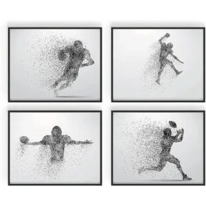 Arte de pared de fútbol Pósters de fútbol Decoración_5