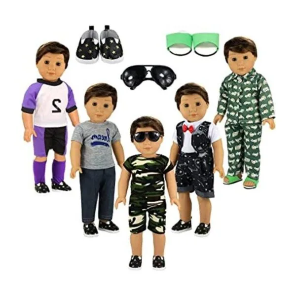 BARWA Ropa de muñeca de niño 5 sets de ropa de muñeca de_1