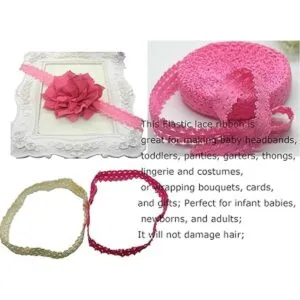 JESEP Cinta elástica elástica de color picot con ribete de_5