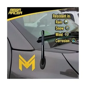Mega Racer Antena automotriz corta de fibra de carbono de_2