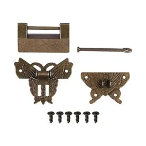 GTHER Juego de cerraduras chinas antiguas con llave y_2