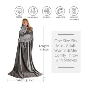 Tirrina Cobija afelpada con mangas para hombres y mujeres_2