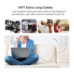 Pofesun Cable USB C de 10 pies paquete de 6 cables USBC_4