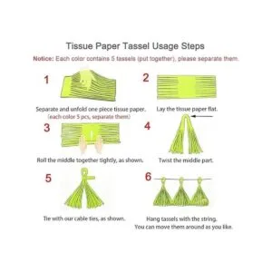 Aonor Guirnalda de borlas de papel de seda para_3