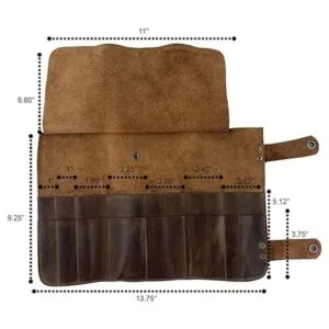 Hide Drink Leather Snap Tool Roll Up Bag 14 Slots_6