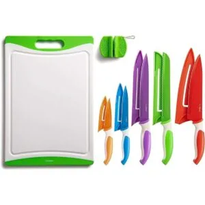 EatNeat Juego de cuchillos de cocina de colores de 12_1
