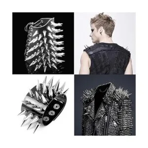 50 puntas de cono plateadas tachuelas traseras metálicas_5