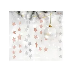Guirnalda colgante de estrella parpadeante de champán rosa_2