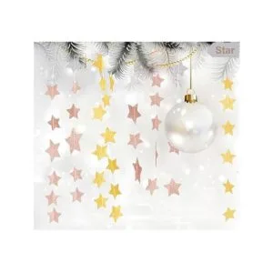Guirnalda colgante de estrella parpadeante de champán rosa_3