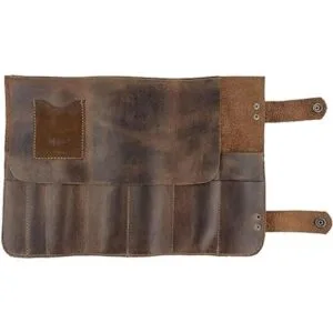 Hide Drink Leather Snap Tool Roll Up Bag 14 Slots_2