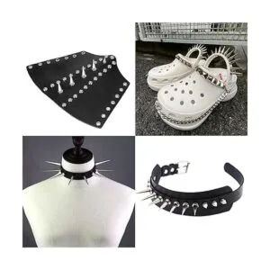 50 puntas de cono plateadas tachuelas traseras metálicas_6