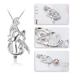 LGSY Colgante de plata de ley 925 encantado de jaula de_2