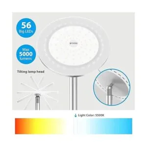 TROND Lámpara de pie LED para torchiere luz de poste_2