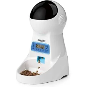 Iseebiz Comedero automático para gatos alimentador de_1