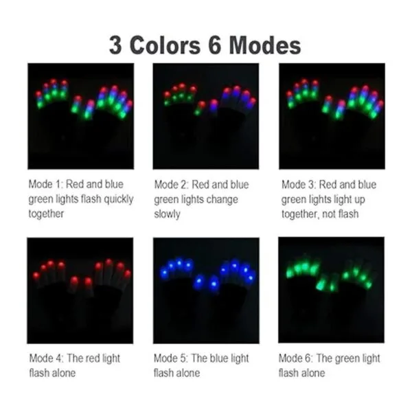 Guantes Luwint con dedos luminosos con luces LED de colores_3