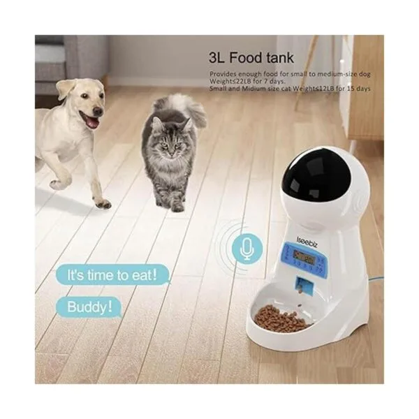 Iseebiz Comedero automático para gatos alimentador de_6