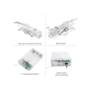 AOSTAR Tira de luces de 10 pies 10 pies color blanco_3