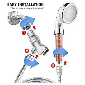 PRUGNA Cabezal de ducha LED con manguera y soporte de_3