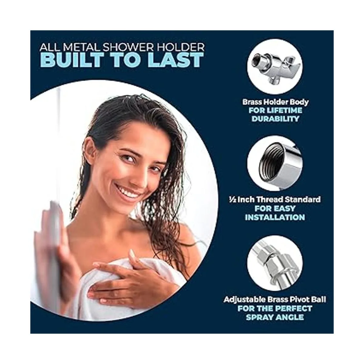 Soporte de cabezal de ducha de metal para cabezales de_3