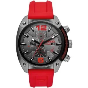 Reloj rojo de cuarzo con pantalla analógica de_1