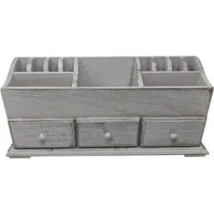 Giannas Home Escritorio rústico de granja de 3 cajones_3