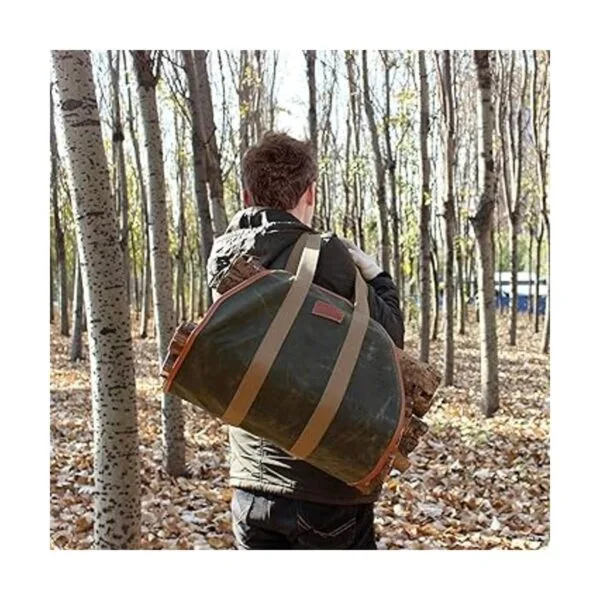 INNO STAGE Bolsa de mano de lona encerada soporte de leña_2