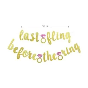 Banner con purpurina dorada de Last Fling Before the Ring_4